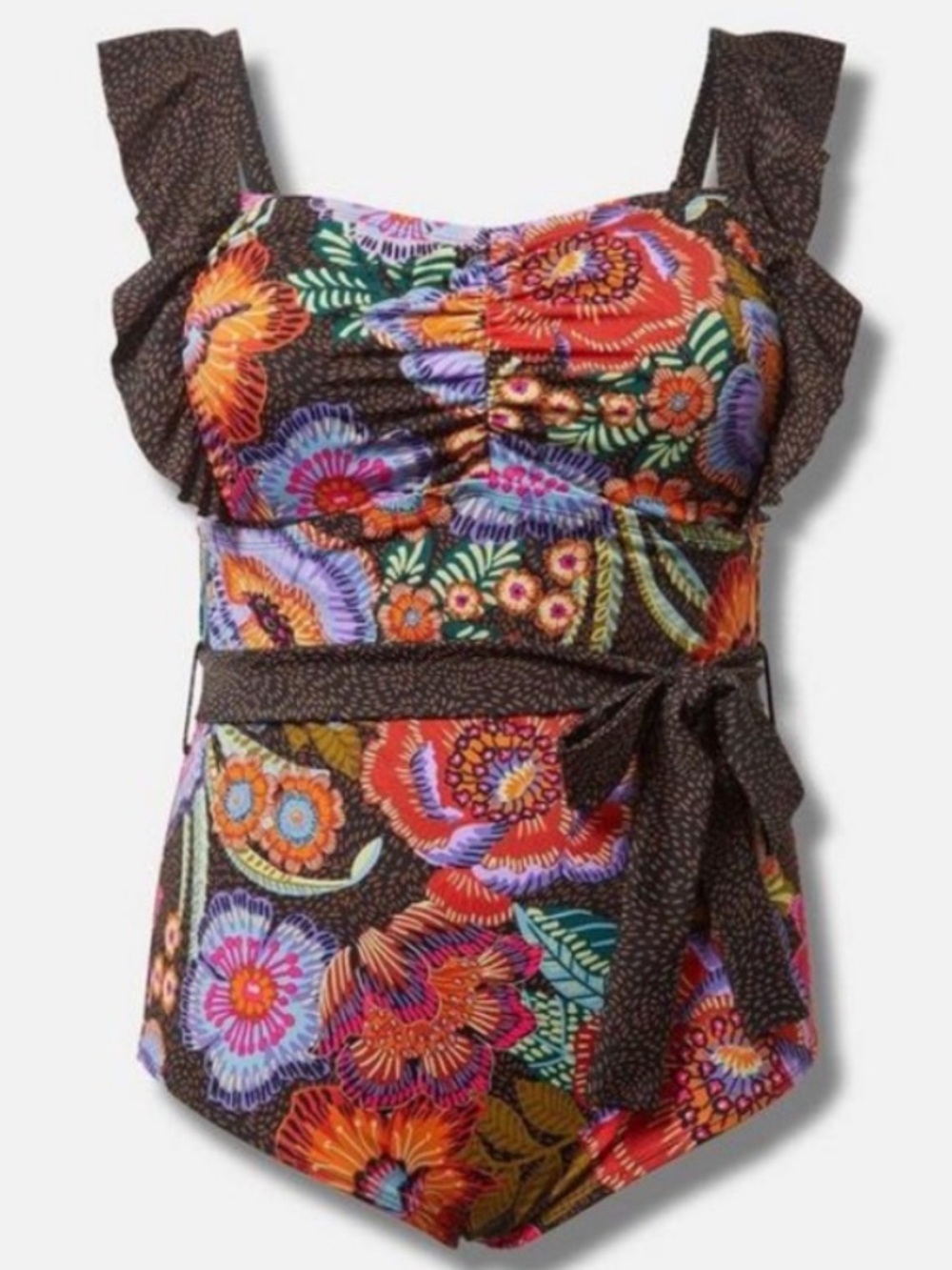 Torrid Flirty One Piece Swimsuit with Bright Multicolor Blooms 4X